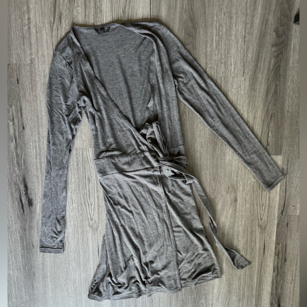 TOPSHOP WRAP GRAY DRESS